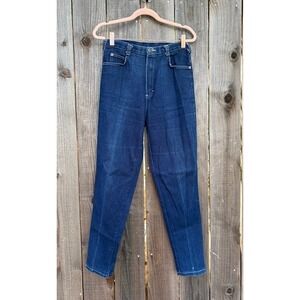 Vintage Shades High Waisted Indigo Tapered Leg Ankle Zip Jeans Womens 28 Waist